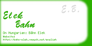 elek bahn business card